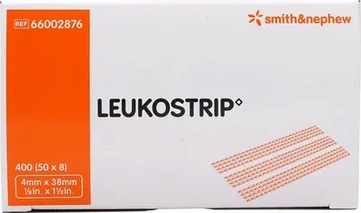 Produktbild von Leukostrip Wundnahtstreifen 4x38 mm Box 50X8 St