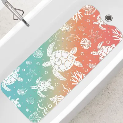 Obrázok produktu pre Protisklzová podložka do vane, motív želva, 100 x 40 cm, bez BPA, PVC