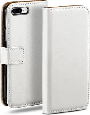 Produktbild von moex® Book Case kompatibel mit iPhone 7 Plus / iPhone 8 Plus - Hülle 360 Grad klappbar, Weiß