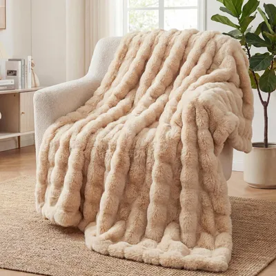 Obrázek produktu pro Extra měkká plyšová fleecová deka pro pohovku a postel - Khaki 180x230cm