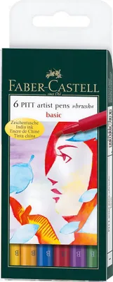 Produktbild von FABER-CASTELL Tuschestift PITT artist pen 6er Etui "Basic"