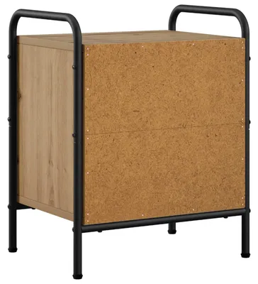 Productafbeelding van Nachtkastje Artisanaal eiken 40 x 30 x 50 cm Bewerkt hout