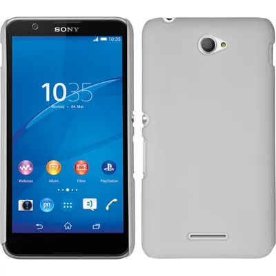 Produktbild von PhoneNatic Case kompatibel mit Sony Xperia E4 - Hülle weiß gummiert Hard-case + 2 Schutzfolien