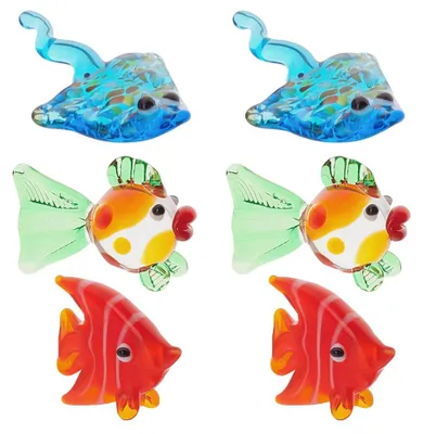6 Glasfischfiguren, 3 Stile – Deko für Tisch & Regal