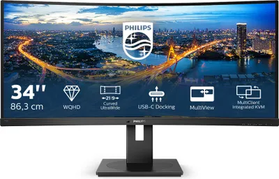 Produktbild von 346B1C/00 (86.36 cm (34 Zoll), schwarz, WQHD, VA, Adaptive-Sync, HDMI, Lautsprecher, 100Hz Panel)