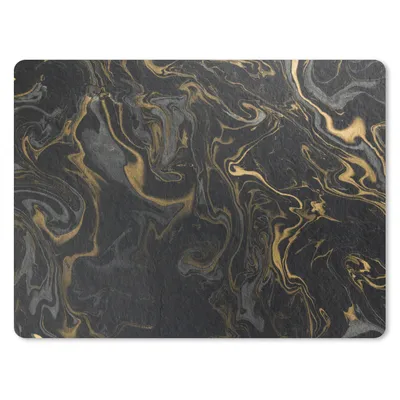 Produktbild von MuchoWow® Mauspad Mousepad Marmor - Textur - Grau - Gold - Marmoroptik - Luxus 40x30 cm - Mousepads - Maus Mat - Pad - Mausunterlage - Anti Rutsch