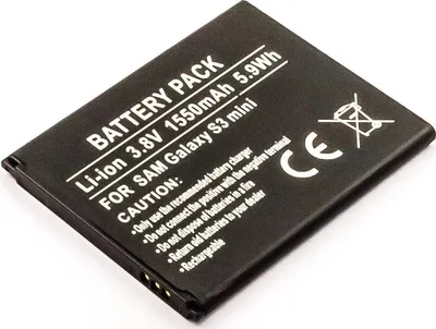 Produktbild von Akku für Samsung Galaxy S3 Mini Li-Ion 3,7 Volt 1450 mAh schwarz.