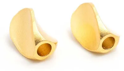 Produktbild von Vintageparts geschwungene Zwischenperlen Messing mit 18k Goldbeschichtung 8 x 5 mm für Armbänder, 2 Stück