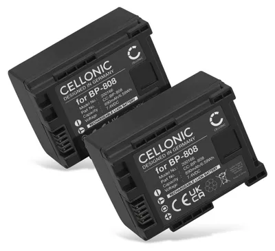 Image de CELLONIC 2x Batterie pour Appareil photo Compatible avec Canon LEGRIA FS22, FS22, LEGRIA FS19, BP-808 - (890mAh, 7.2V)