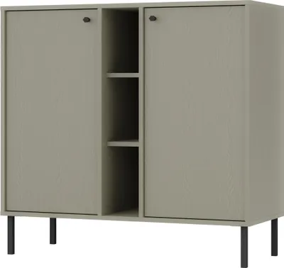 Produktbild von Masseno Kommode TORINO 100 cm Sideboard und 2 Türen für Wohnzimmer Schlafzimmer Modern 100x41x95 cm Hellgrün / Hellgrün