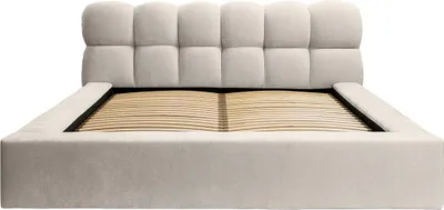 Produktbild von FEDVE Polsterbett Paulon aus Chenille-Stoff 180x200 cm, Beige