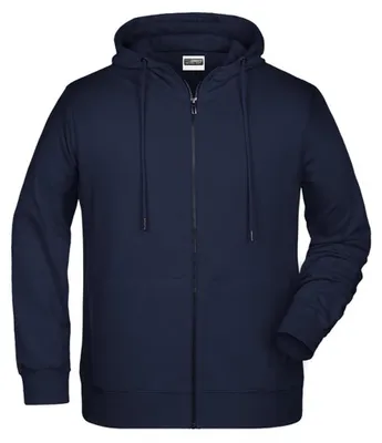 Immagine prodotto di James and Nicholson - Felpa con cappuccio e zip integrale da uomo LT5897 (L) (blu navy)
