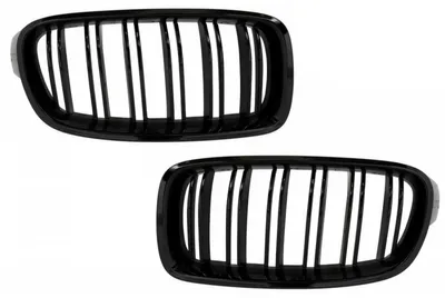 Imagen del producto de Rejilla delantera para BMW Serie 3 F30 F31, diseño de doble barra, estilo M, color  brillante.