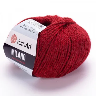 Produktbild von YarnArt Milano 862 Wolle Rot 50g 130m Strickgarn