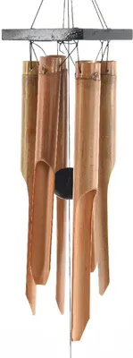 Immagine prodotto di Kaemingk Campanello eolico in bambù naturale 13 x 13 x 85 cm