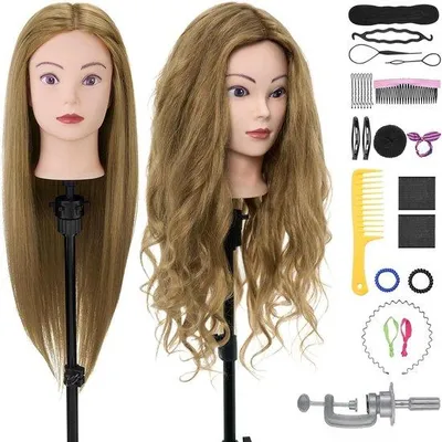 Produktbild von Famanu Übungskopf Haar - 80% Echthaar - 71 cm - Blond