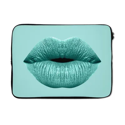 Produktbild von MuchoWow® Laptop Hülle 14 ZollLippen - Pastell - Blau Laptoptasche - Laptoptasche - Stoßsicher - Schutzhaube