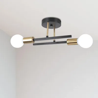 Industrielle Deckenleuchte Retro E27 Metall 1 Stück Schwarz