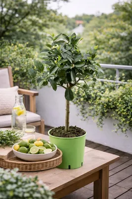 Immagine prodotto di Albero di lime «Lima Verde» (lime da caipirinha) 70–100 cm – frutti aromatici, pianta di agrumi per balconi, terrazze e verande