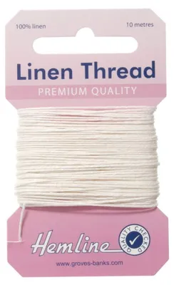 Linnengarn 10 m Karte – stark & langlebig – Farbe: Weiß