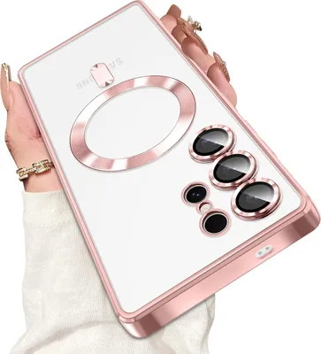 Immagine prodotto di Custodia per Samsung Galaxy S25 Ultra Magnetic Transparent Case con Magsafe e Camera Cover Rosa