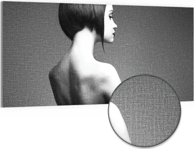 Produktbild von DEQORI Hybrid Leinwand Bild 100x50 cm 'Zarte Silhouetten' Wandbild Glas flach modern