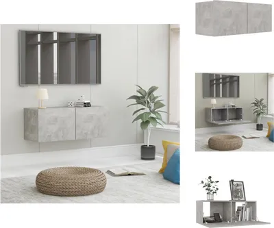 Produktbild von vidaXL TV-Schrank Betongrau 80x30x30 cm Holzwerkstoff - TV-Möbel
