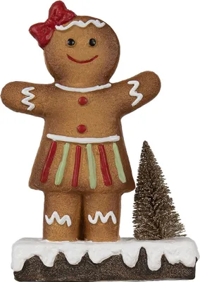 Zdjęcie produktu dla Clayre & Eef Dekoracja świąteczna piernikowy ludzik 15x7x21 cm brązowa ceramika