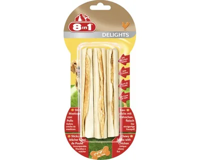 Obrázok produktu pre Maškrta pre psov 8in1 Delights žuvacie tyčinky 3 ks