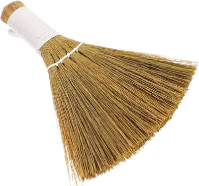 Produktbild von Kompakter Miscanthus-Reisigbesen, kleiner und leichter Handbesen für Haushalt und Schreibtisch, tragbare Handbürste mit besonderem Design