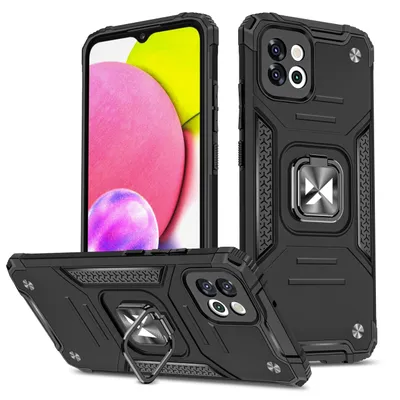 Produktbild von Wozinsky Ring Armor Hülle für Samsung Galaxy A03, Panzerhülle, Magnethalterung, Ring, Schwarz