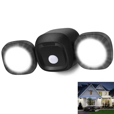 Produktbild von Außenlampe mit Bewegungsmelder Aussen Batterie Aussenlampe Wand Batteriebetrieben LED Aussenleuchte Akku Außenleuchte Strahler Aussen,IP65 Wasserdicht