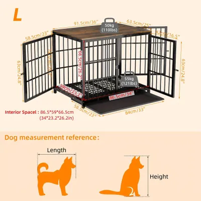Obrázek produktu pro Pesí kennel – Pesí pelíšek – Pesí klec – Pesí bouda – Pesí přepravka – Dřevěný design – Tři dveře