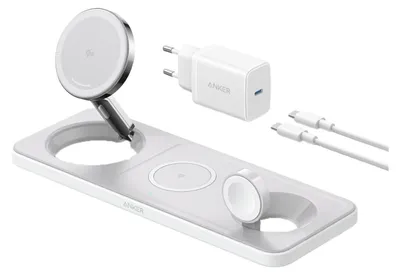 Image de Anker Wireless Charger, "MagGo" 15W, 3 en 1, 3 x sans fil, blanc, "B25M1321