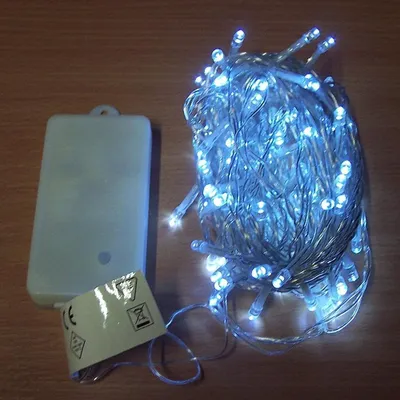 Produktbild von 100er LED Lichterkette 9,9m kaltweiß Batterie / Timer außen BA11466