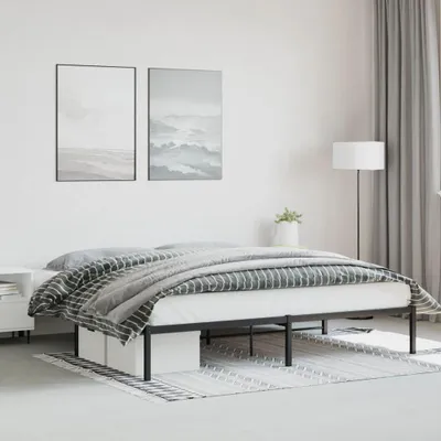Zdjęcie produktu dla vidaXL Rama łóżka metalowa czarna 200x200 cm
