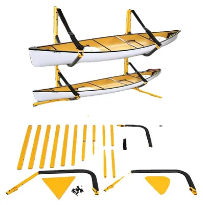 Immagine prodotto di Scaffale per kayak, acciaio robusto, EVA antiurto, portata di 108 kg, design ad alta visibilità, facile da installare