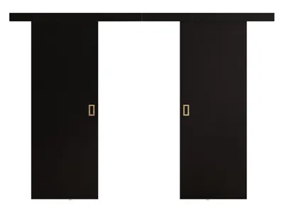 Produktbild von Mirjan24 Schwebetür Werdi Duo 152, Schiebetür, Zimmertür mit zwei Flügeln, Schließmechanismus (Farbe: Schwarz)