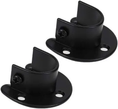 Image de Tringle à rideau de douche noire, 2 pièces, en acier inoxydable