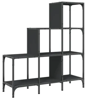 Obrázek produktu pro vidaXL Regál na knihy černý 92x30x102 cm Materiál na bázi dřeva a kovu
