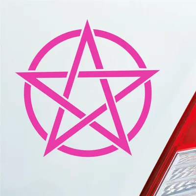 Produktbild von Auto Aufkleber Pentagram Druidenfuß Gothic Hexe Stern Satan 10x10 cm Pink Sticker Heckscheibenaufkleber