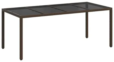 Zdjęcie produktu dla Stół ogrodowy vidaXL, brązowy, 190 x 90 x 75 cm, z polirattanu