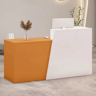 Produktbild von Empfangstheke mit Schublade und Ablagefächern 90x42x100cm White + Orange
