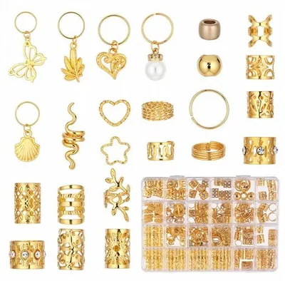 Produktbild von Haaraccessoires Metall Vlechtenschmuck Goldfarben