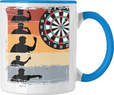 Produktbild von Trendation - Dart-Spieler Tasse Dartpfeil Spruch Männer Dart-Spieler Geschenkidee Grafik (Blau)