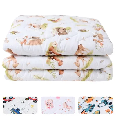 Produktbild von Textom Kinderdecke 100x135 cm Ganzjahresdecke antiallergisch Mikrofaser Motiv Waldtiere