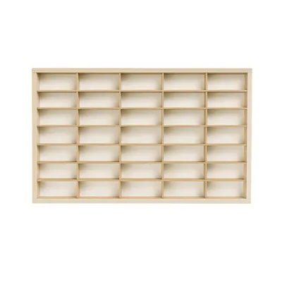 Produktbild von ArtTwist Modellauto Vitrine - Sammlervitrine Holz  zu 35 Fächen - Organisation Schaukasten für Autos Hängend 49,5cm x 28,5cm x 4cm - Setzkasten Holz für Wanddeko und Organisation (Regal ohne Motiv)