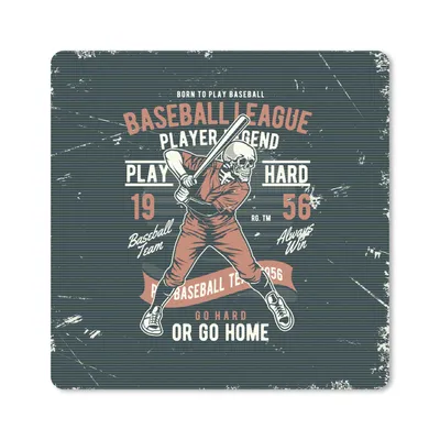 Produktbild von MuchoWow® Mauspad Mousepad Jahrgang - Skelett - Baseball 30x30 cm - Mousepads - Maus Mat - Pad - Mausunterlage - Gaming