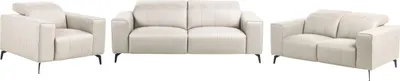 Produktbild von BELIANI 6-Sitzer Sofa Set Hellbeige Stoff mit Metallbeinen Armlehnen Verstellbaren Kopfstützen Moderne  Polstergruppe