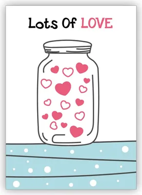 Produktbild von süße Liebeskarte mit ganz viel Herz: Lots of Love